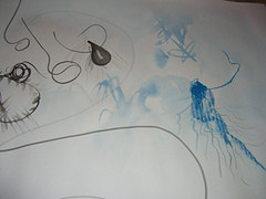 painting in process… “flute player” painting in process… “flute player”