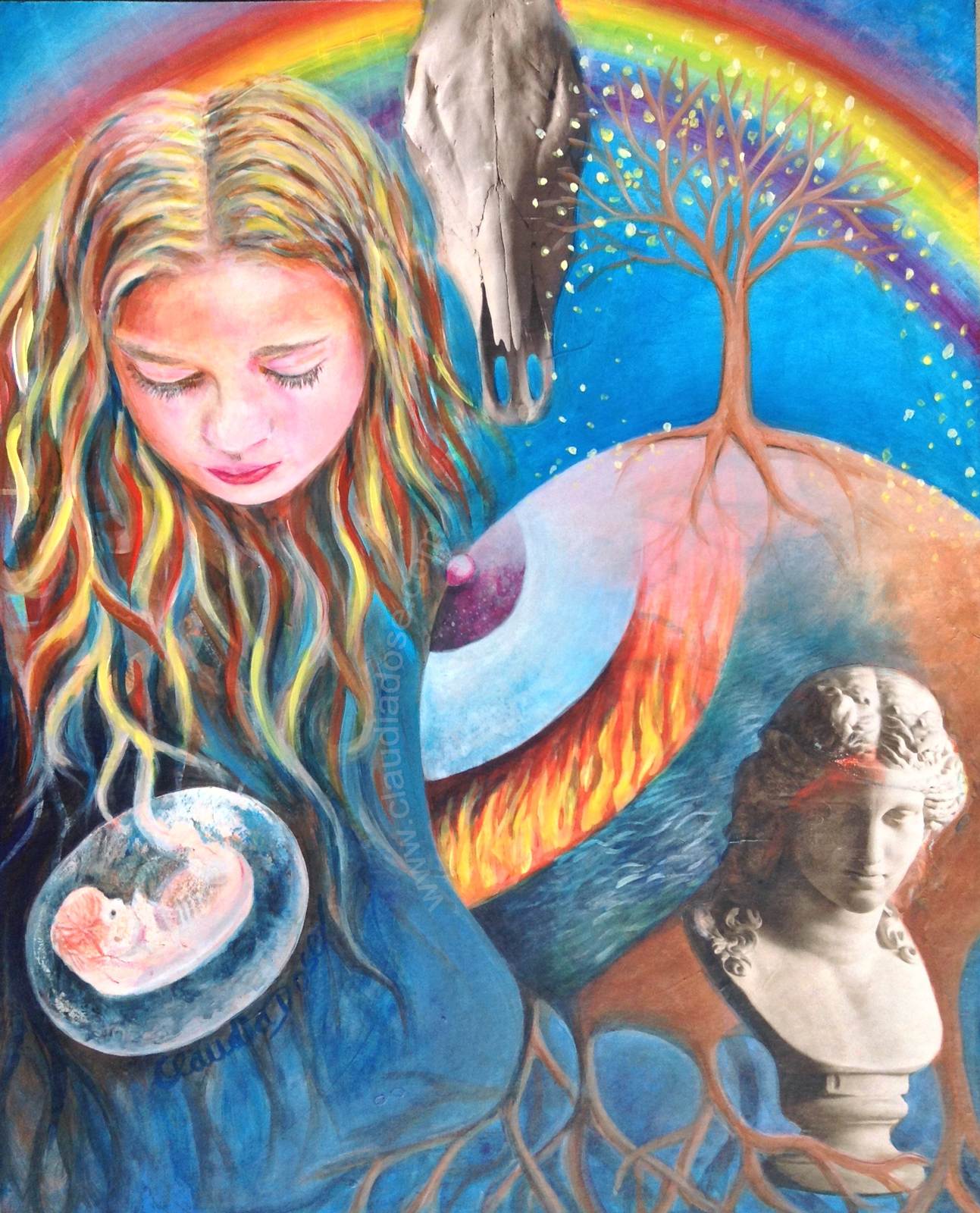 “Cycle of life” earth mother/girl/embryo