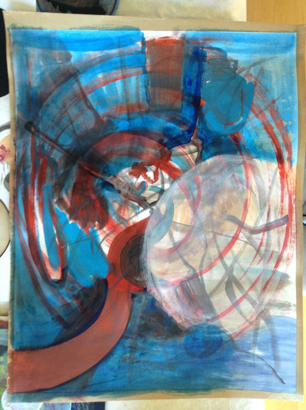 Cycle of life, earth, mother, feminine energy – a painting in process